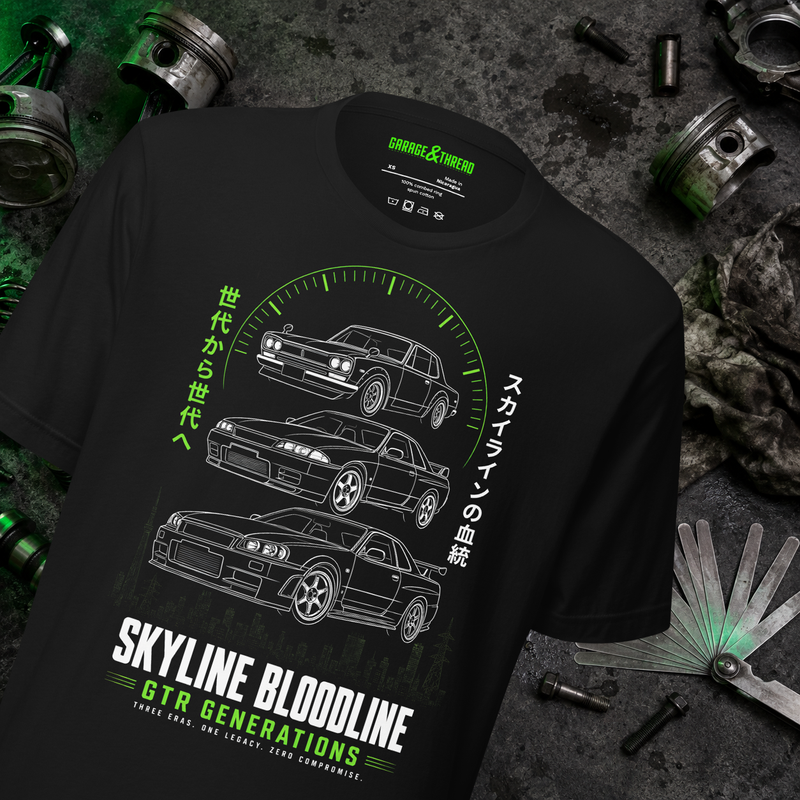 Skyline Bloodline GTR Generations Tee Front Print